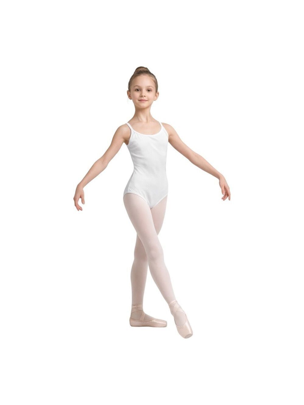 Capezio White Tank Leotard TB142C Size S Child Ballet Dance